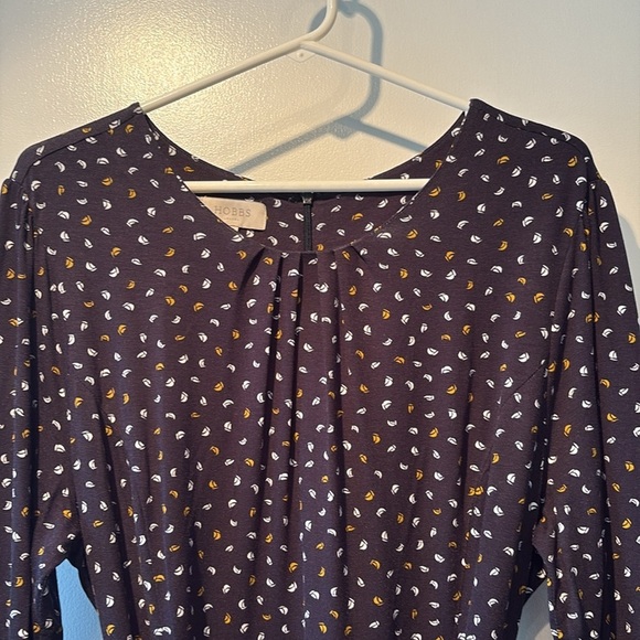 Hobbs London Printed Stretchy Jersey Midi Dress 12 - Picture 2 of 10